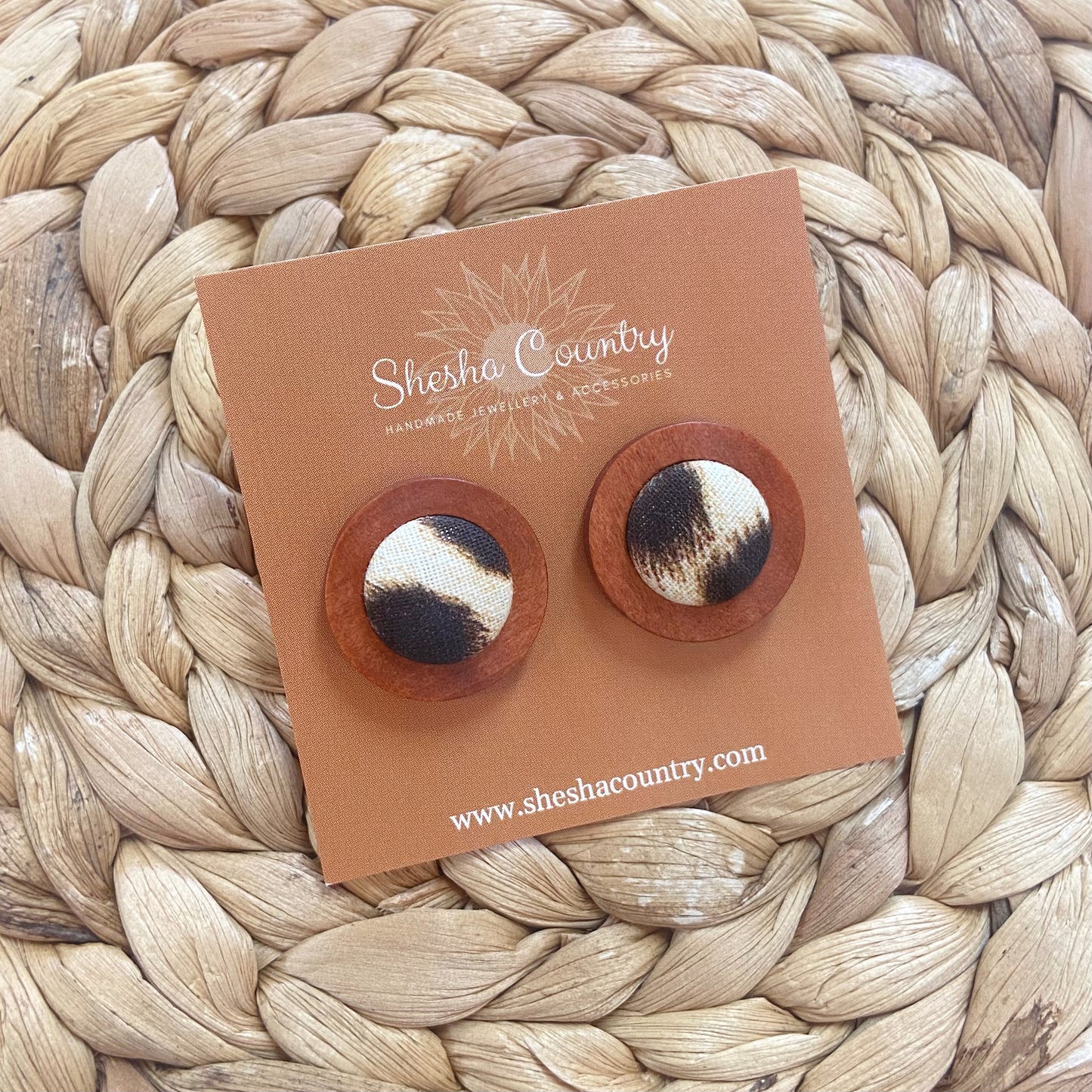 Bold Leopard Wood Earrings • Maxi