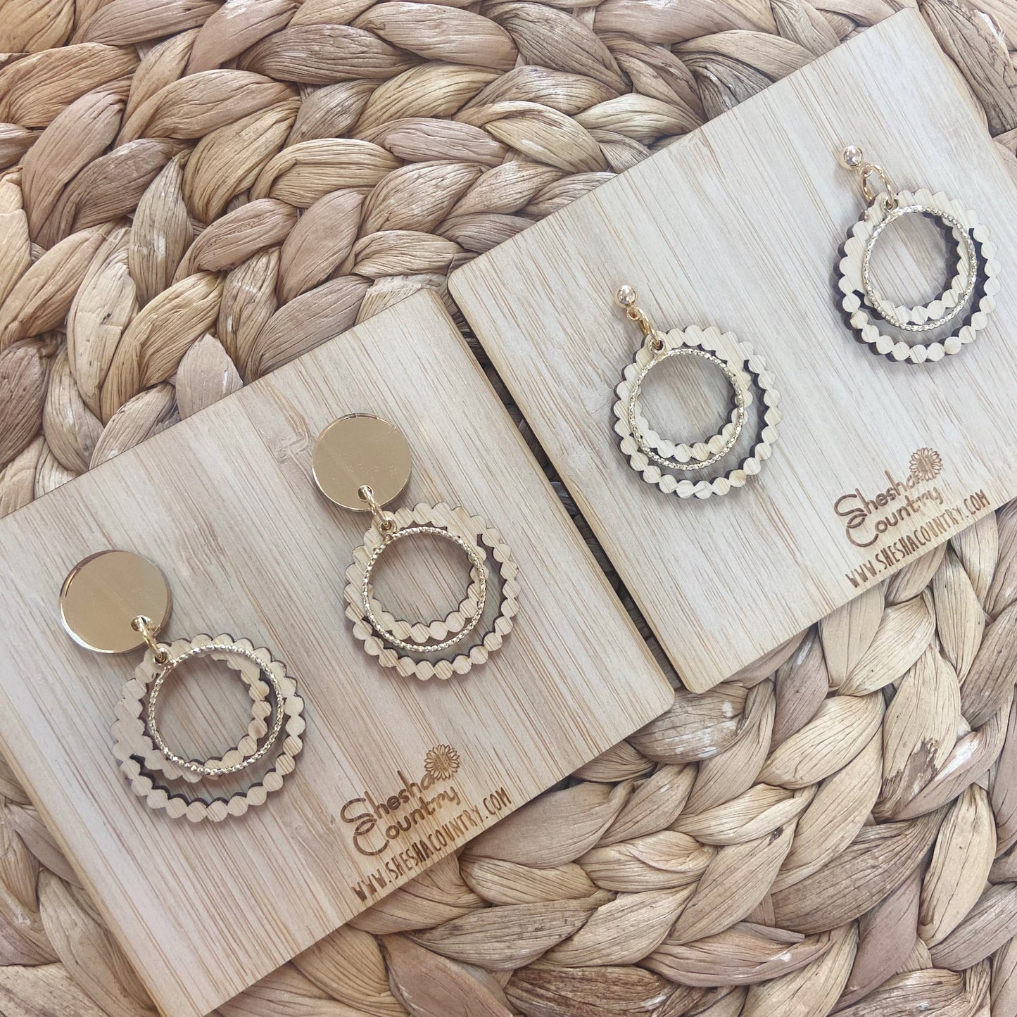 Audrey Gold + Acrylic Dangles