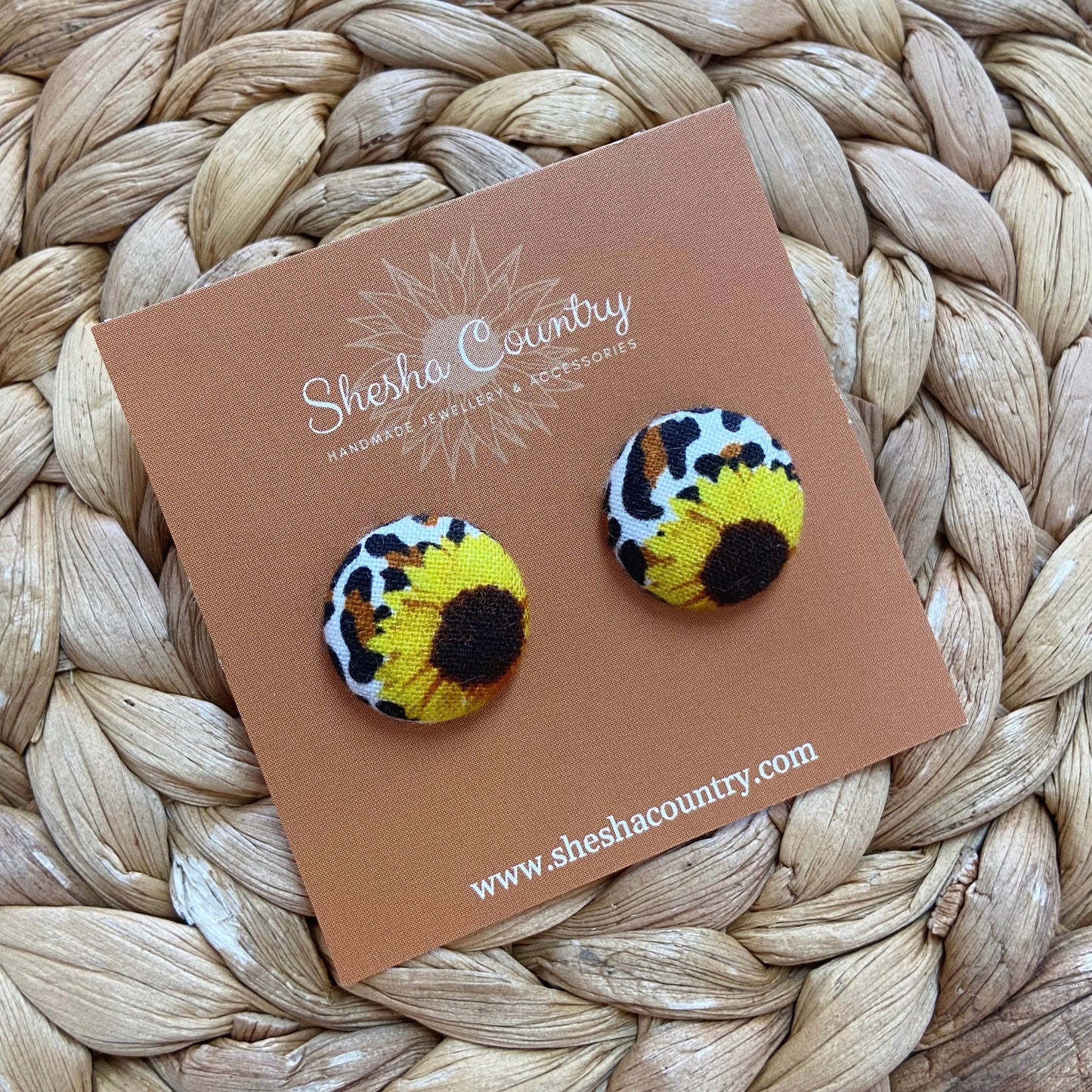 Sunflower + Leopard Studs