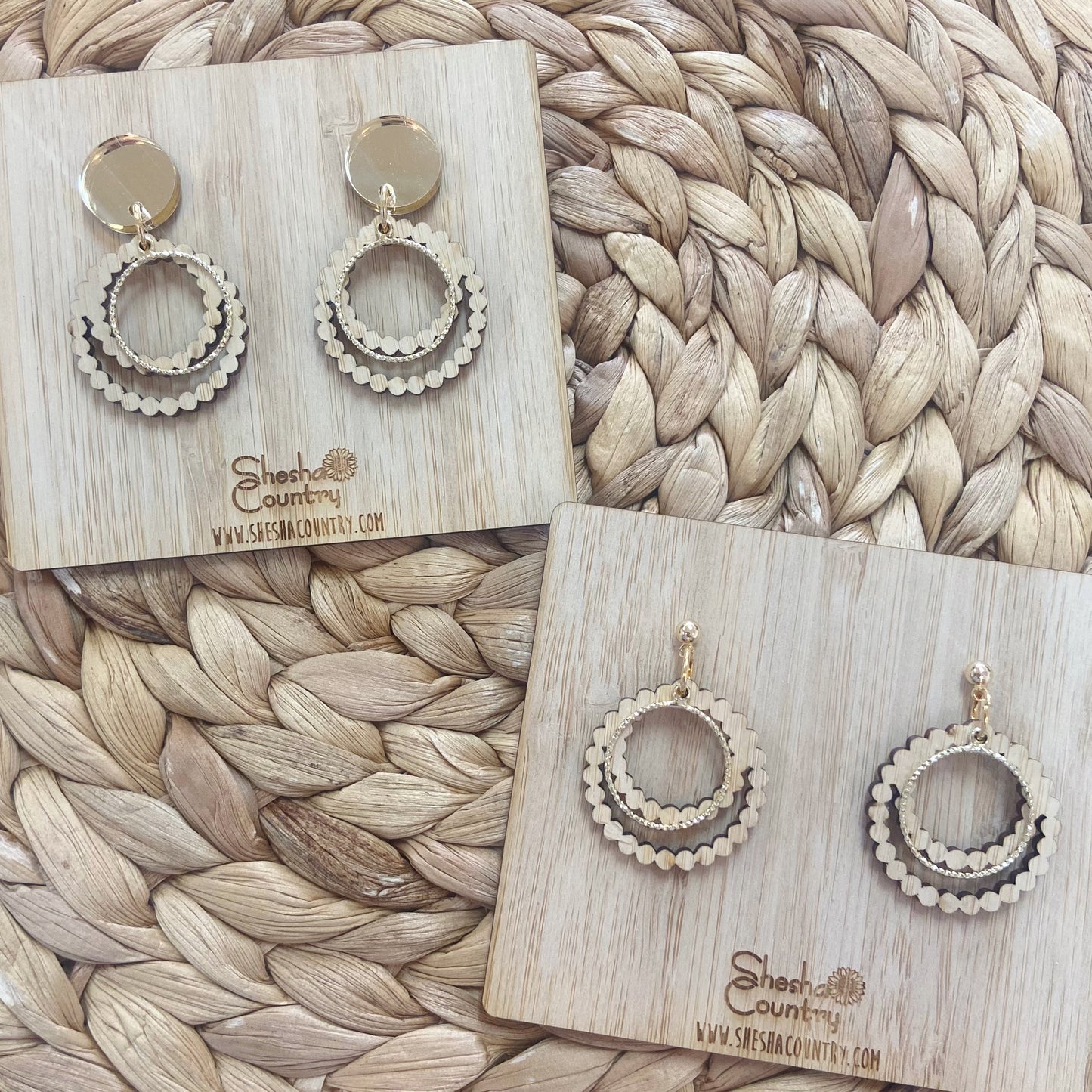Audrey Gold + Acrylic Dangles