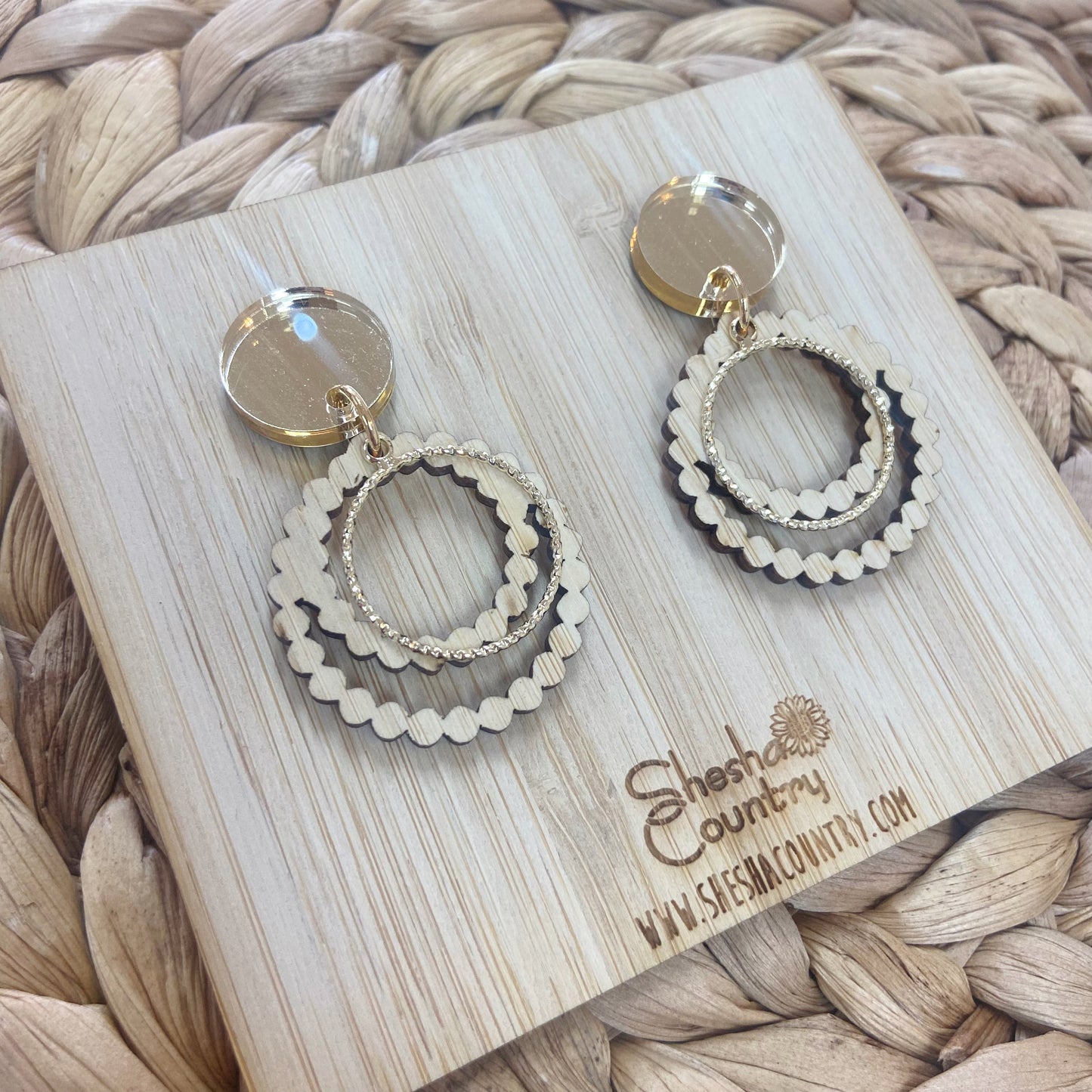 Audrey Gold + Acrylic Dangles