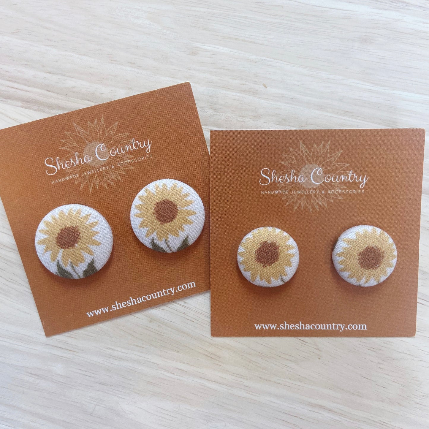 Golden Sunflower Studs • choose your size