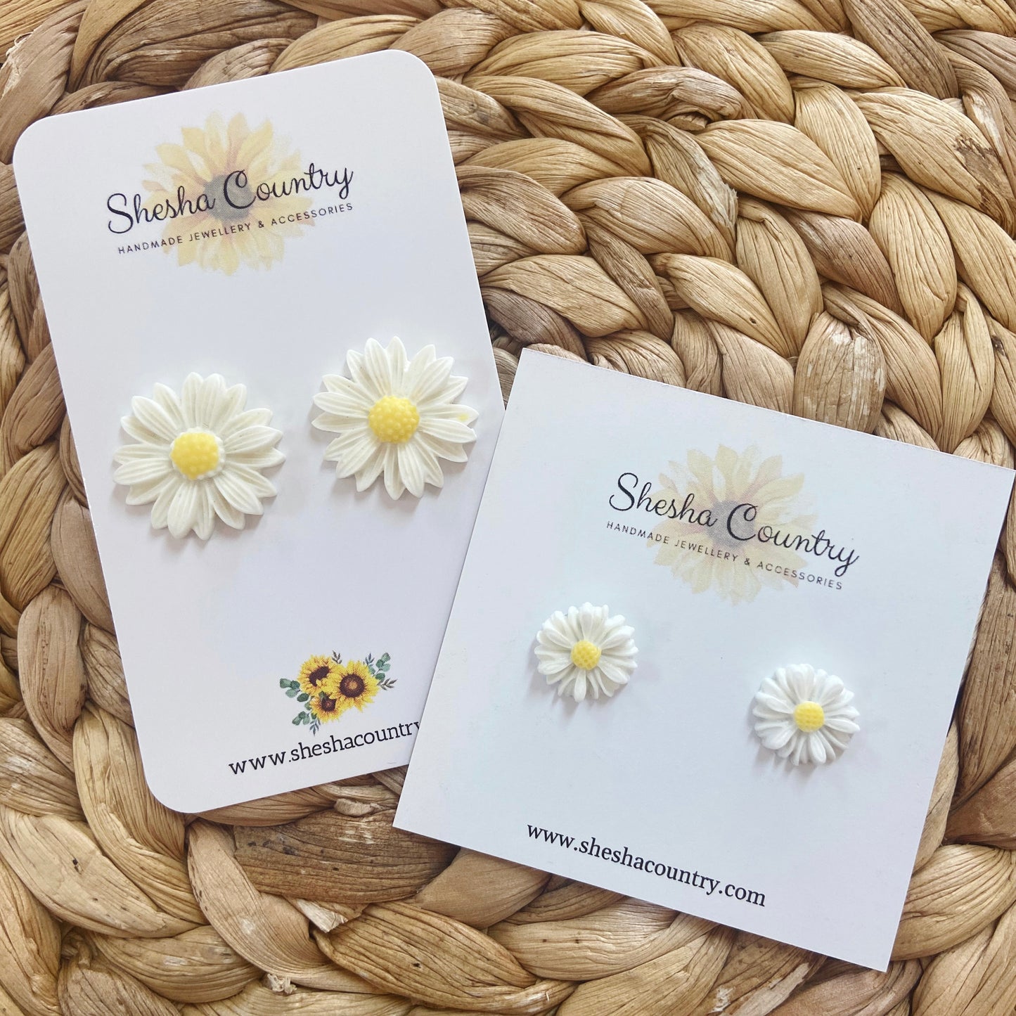 Daisy White Studs