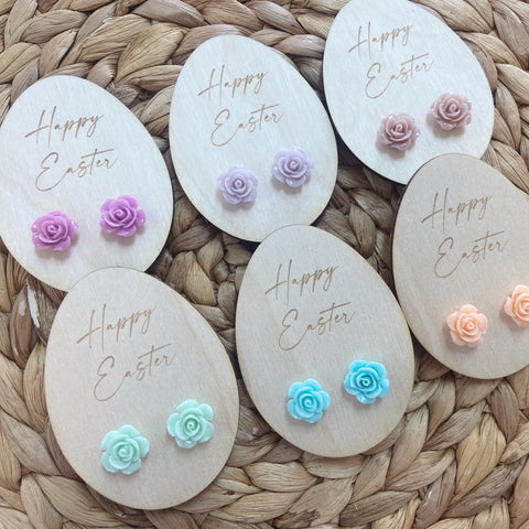 “Happy Easter” Board + Earrings