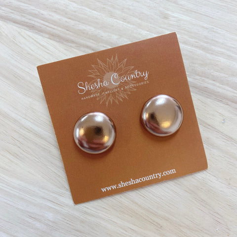 Rose Gold Leather Shine Earrings