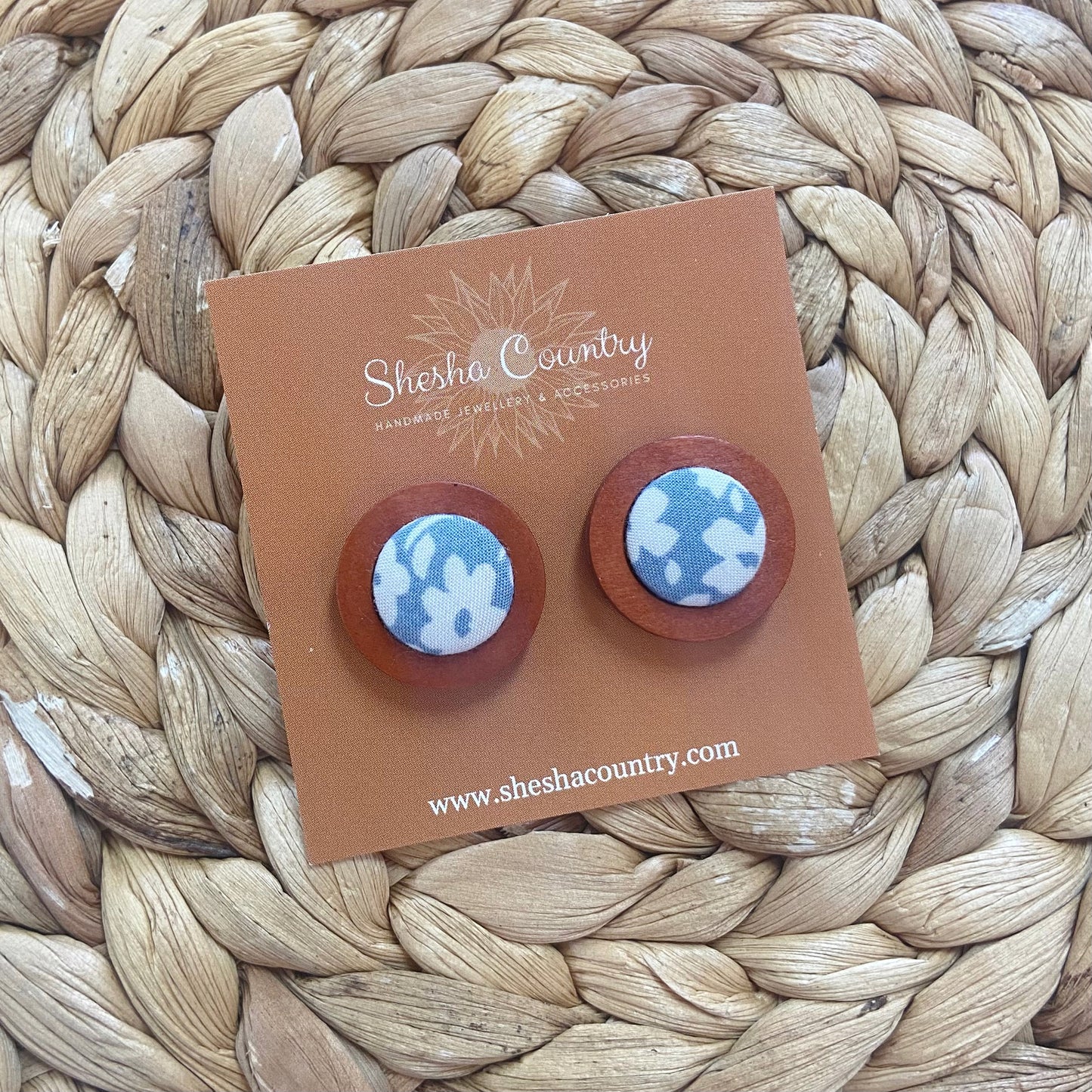 Jean Floral Wood Earrings • Maxi