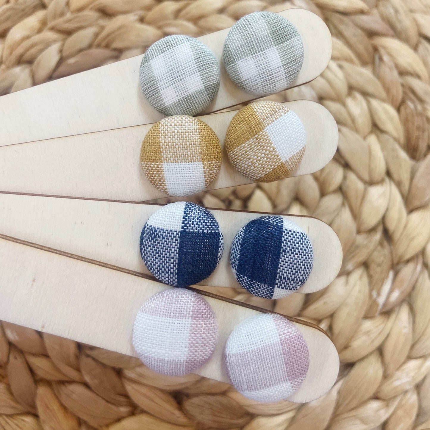 Gingham Studs • 4 colour options