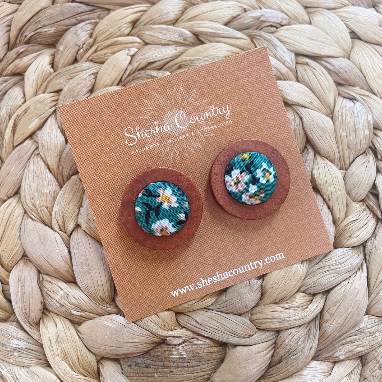 Lily Green Wood Earrings • Maxi