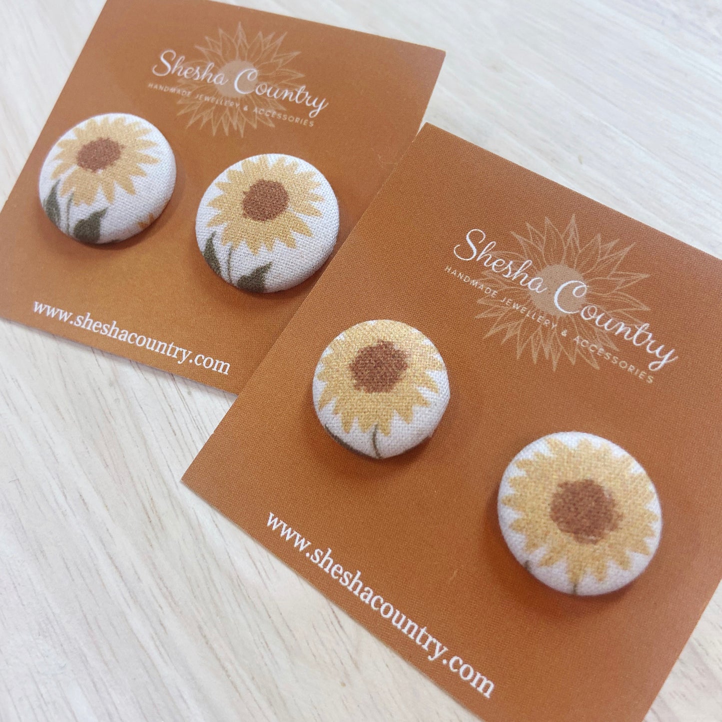 Golden Sunflower Studs • choose your size