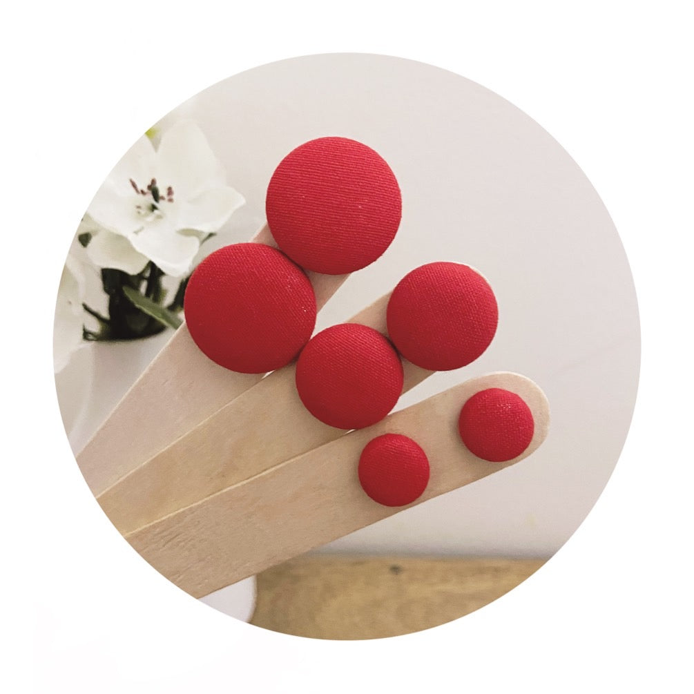 Red Fabric Studs • choose your size