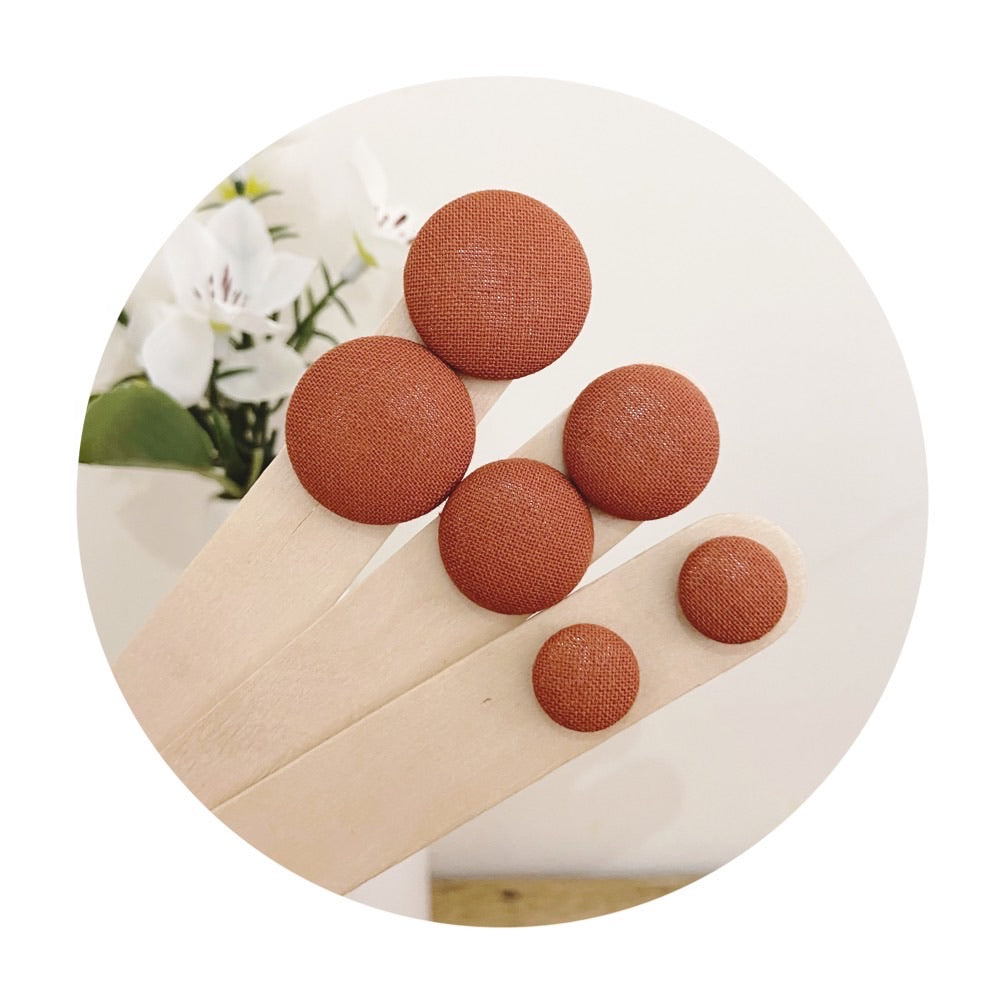 Burnt Orange Fabric Earrings - choose your size