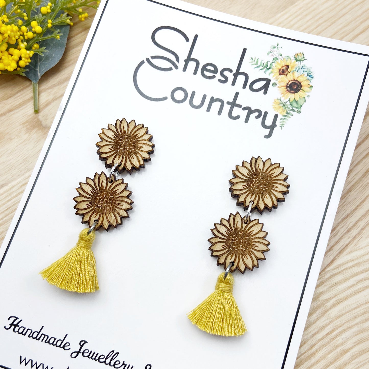 Sunflower Duo Dangles • choose your colour