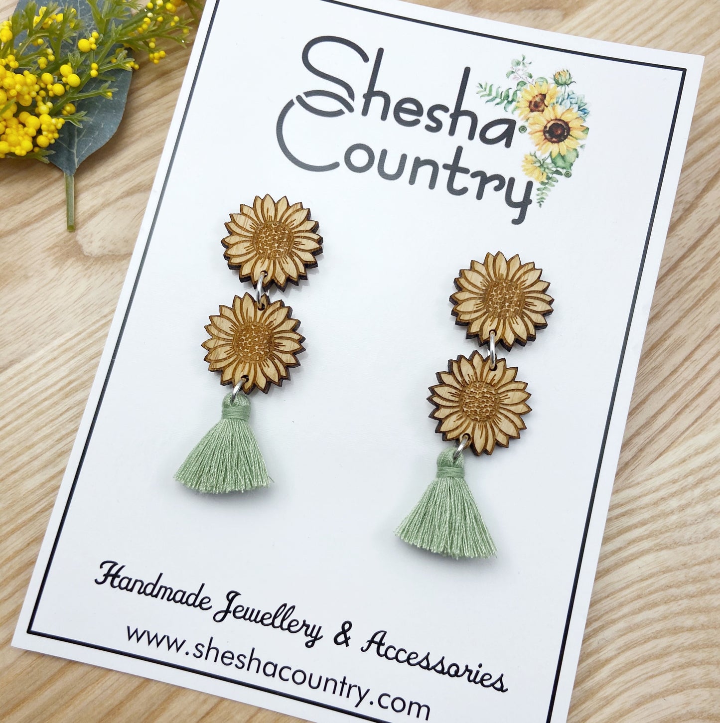 Sunflower Duo Dangles • choose your colour