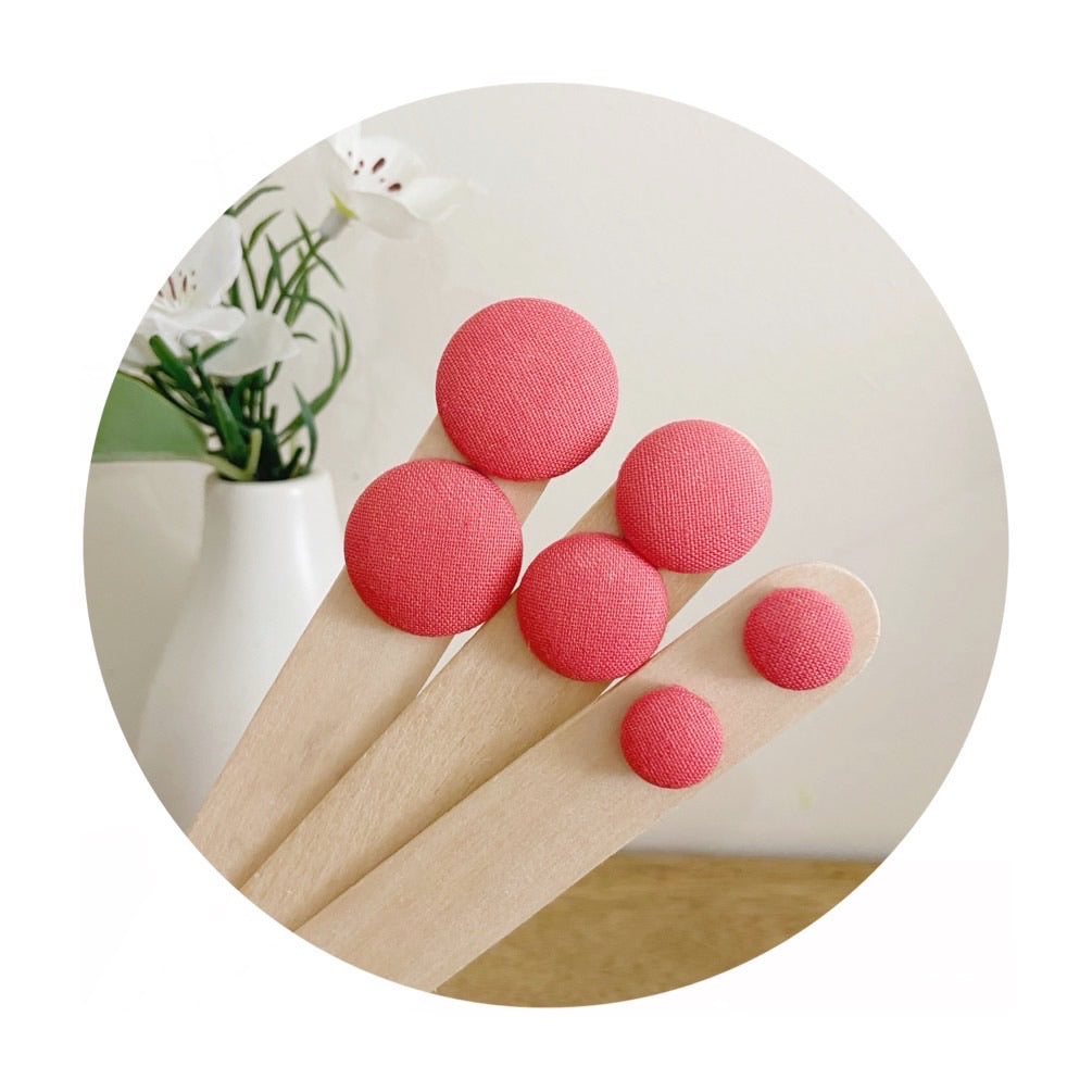 Coral Fabric Studs • choose your size