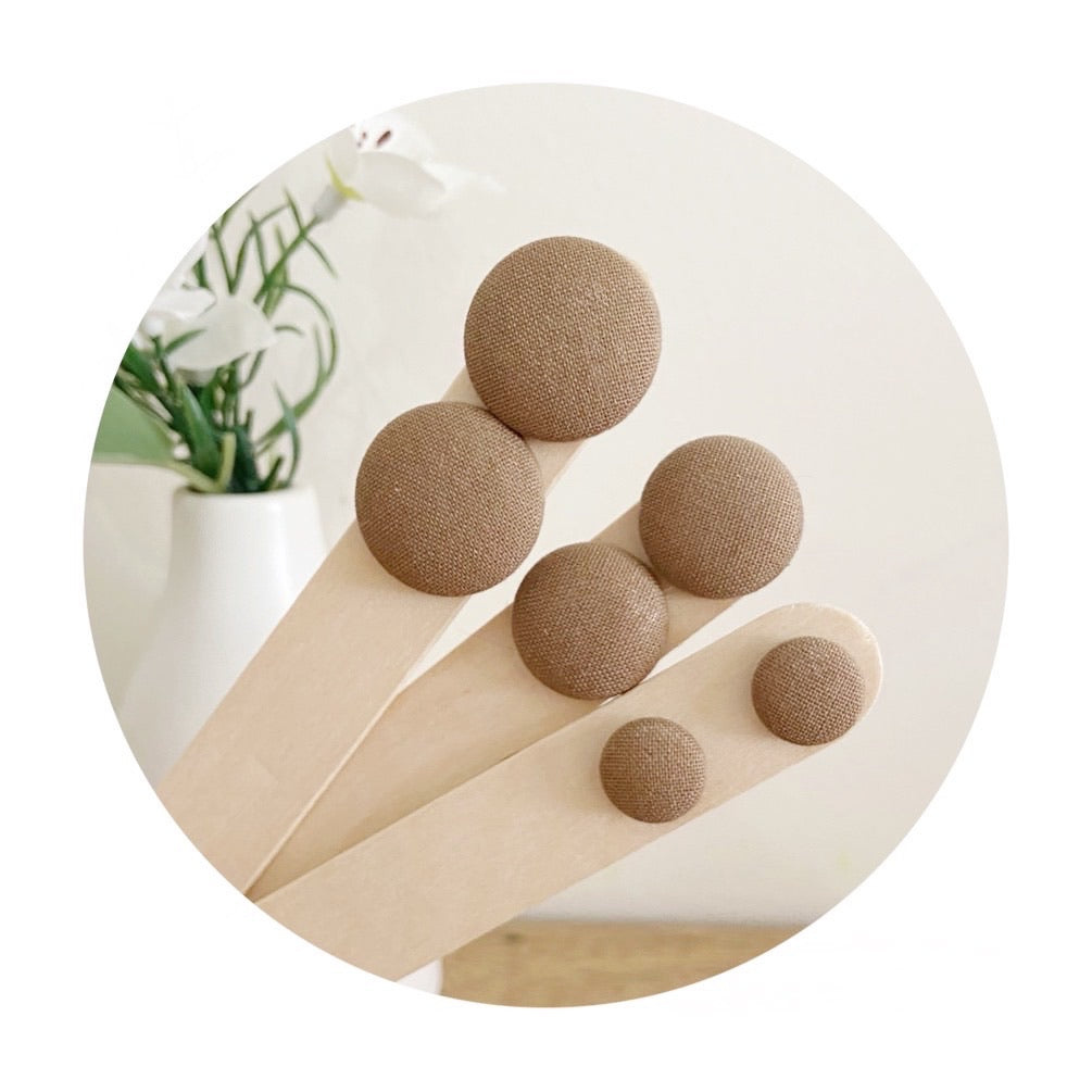 Dark Beige Fabric Studs • choose your size