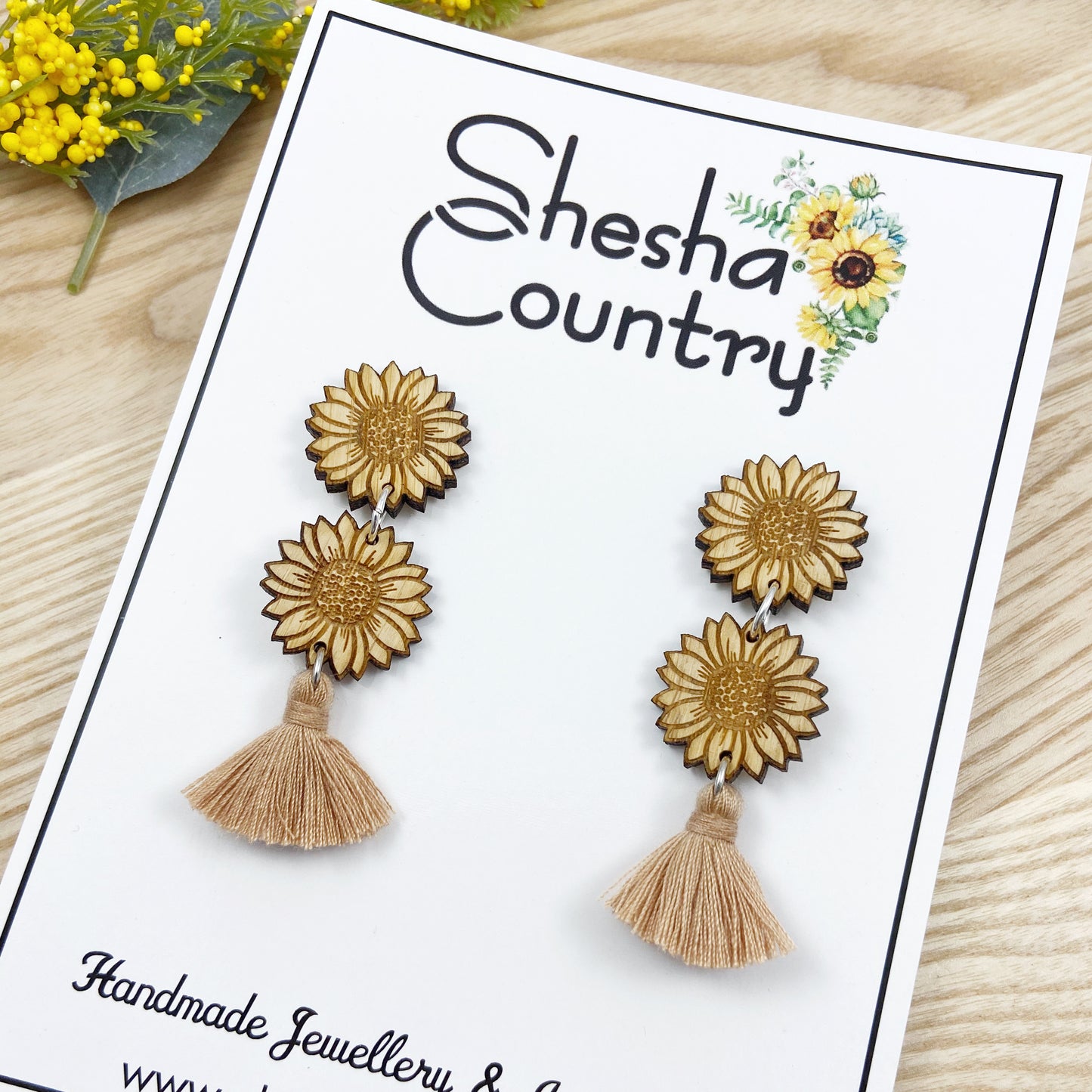 Sunflower Duo Dangles • choose your colour