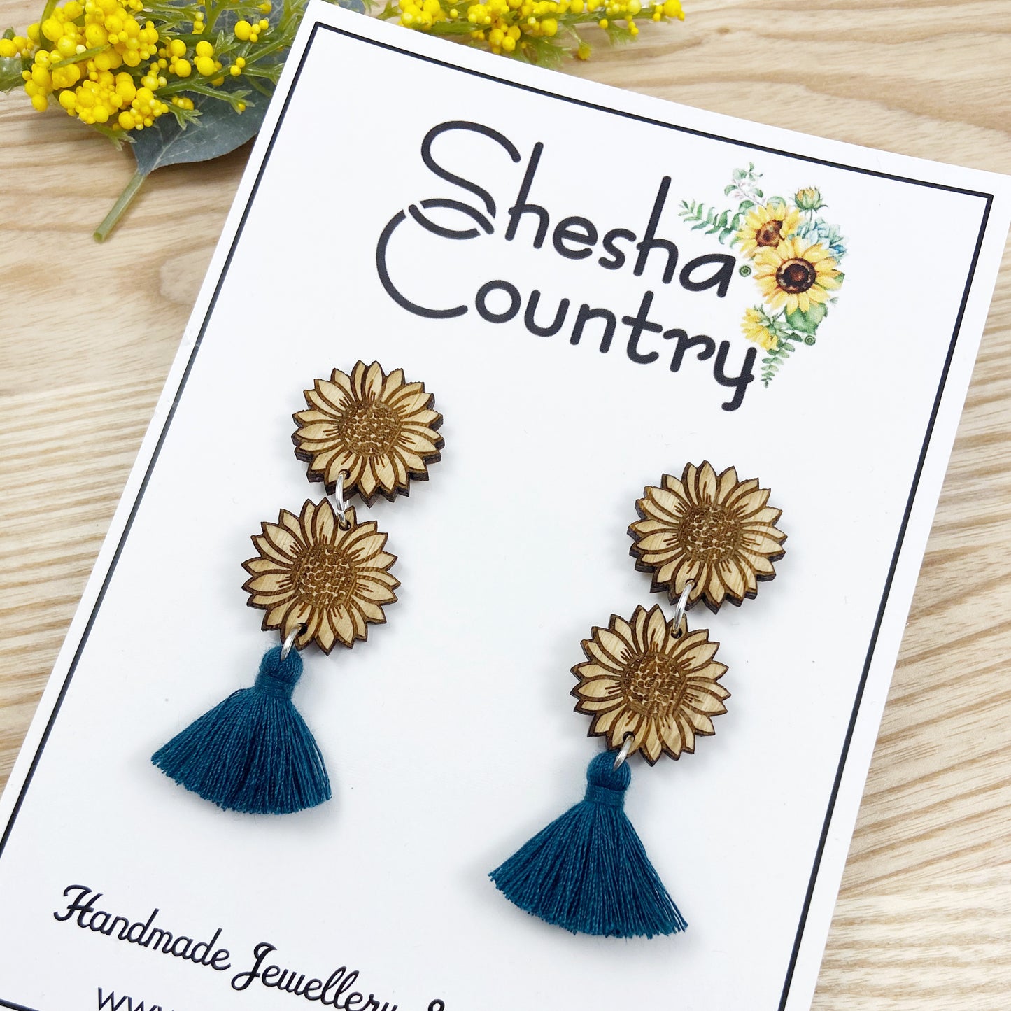 Sunflower Duo Dangles • choose your colour