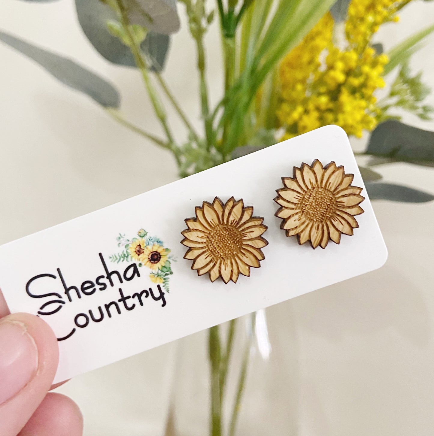 Sunflower Wood Studs