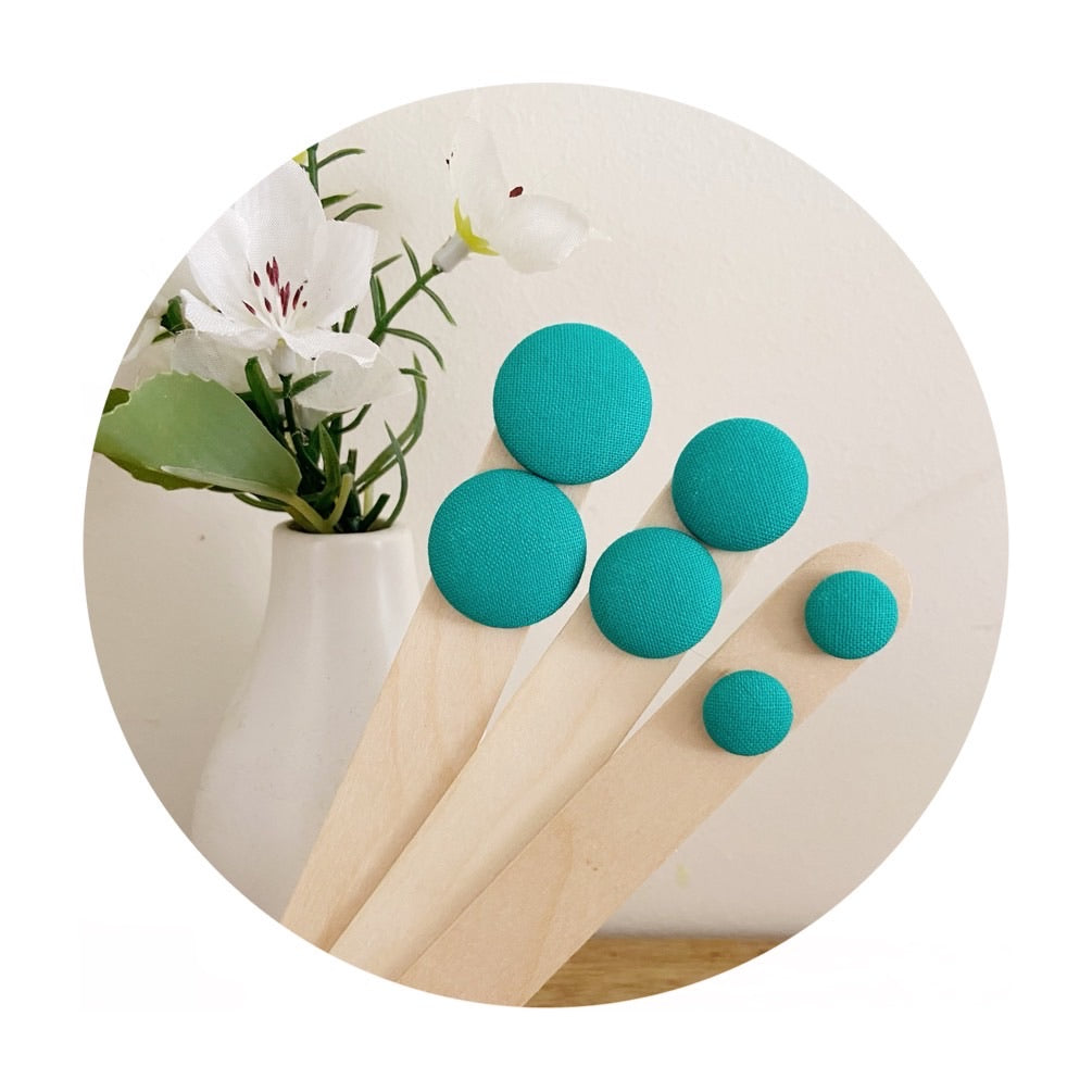 Reef Green Fabric Studs • choose your size