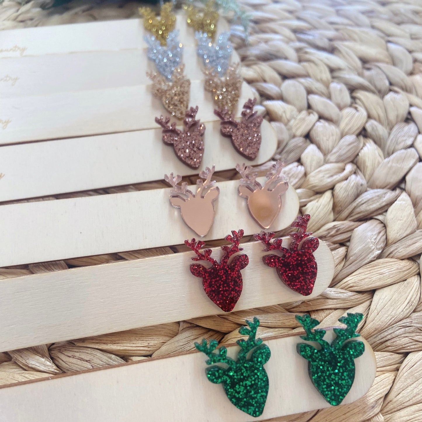 Reindeer Studs - 7 colour options