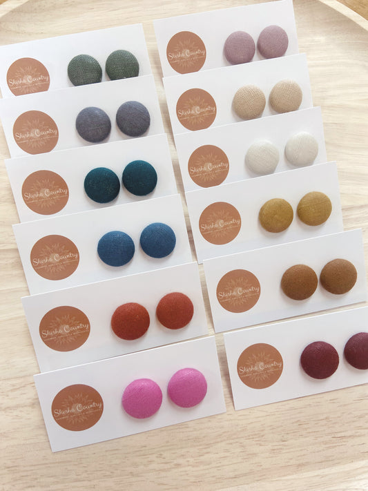 Linen Studs • 12 colour options