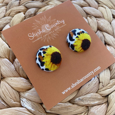 Sunflower + Leopard Studs