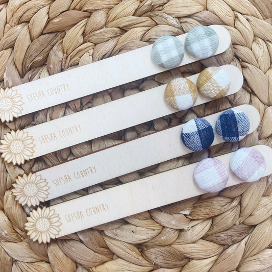 Gingham Studs • 4 colour options