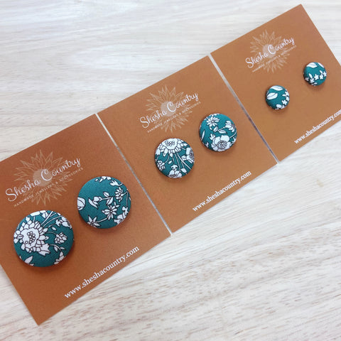 Basil Floral Studs - choose your size