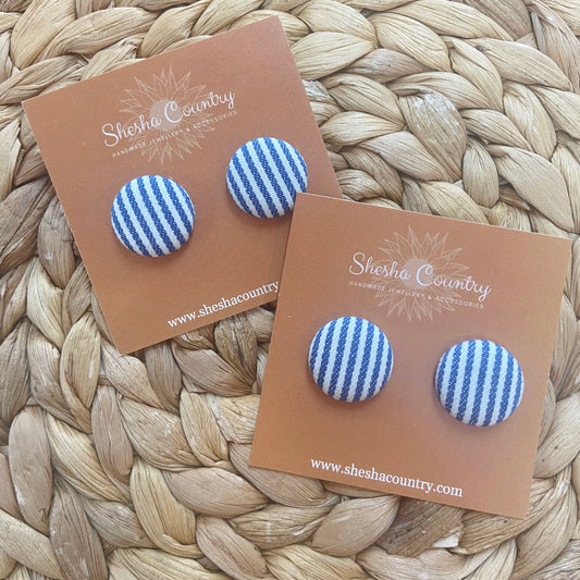 Denim Stripe Earrings