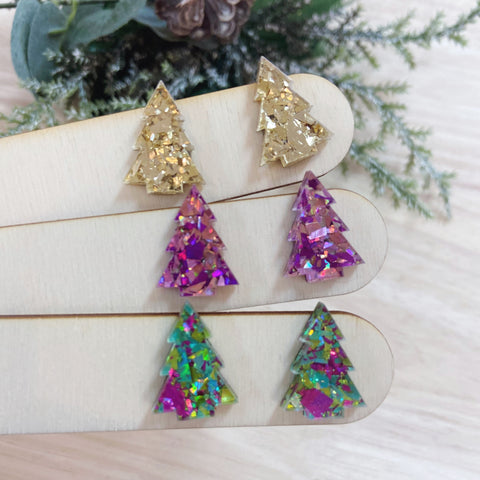 Chunky Glitter Xmas Trees • 3 colours