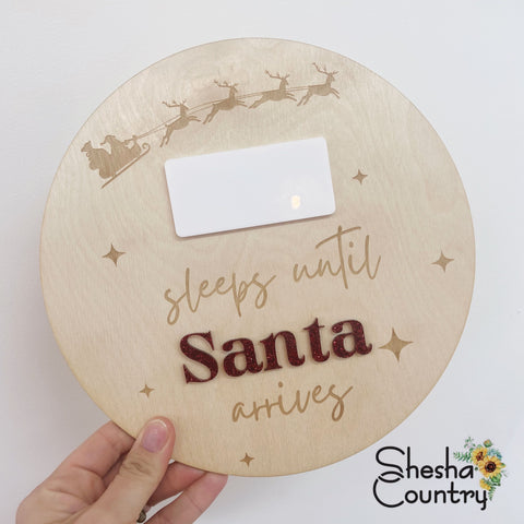 Sleeps Until Santa Plaque