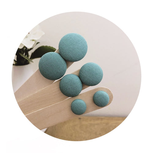 Teal Fabric Studs • choose your size