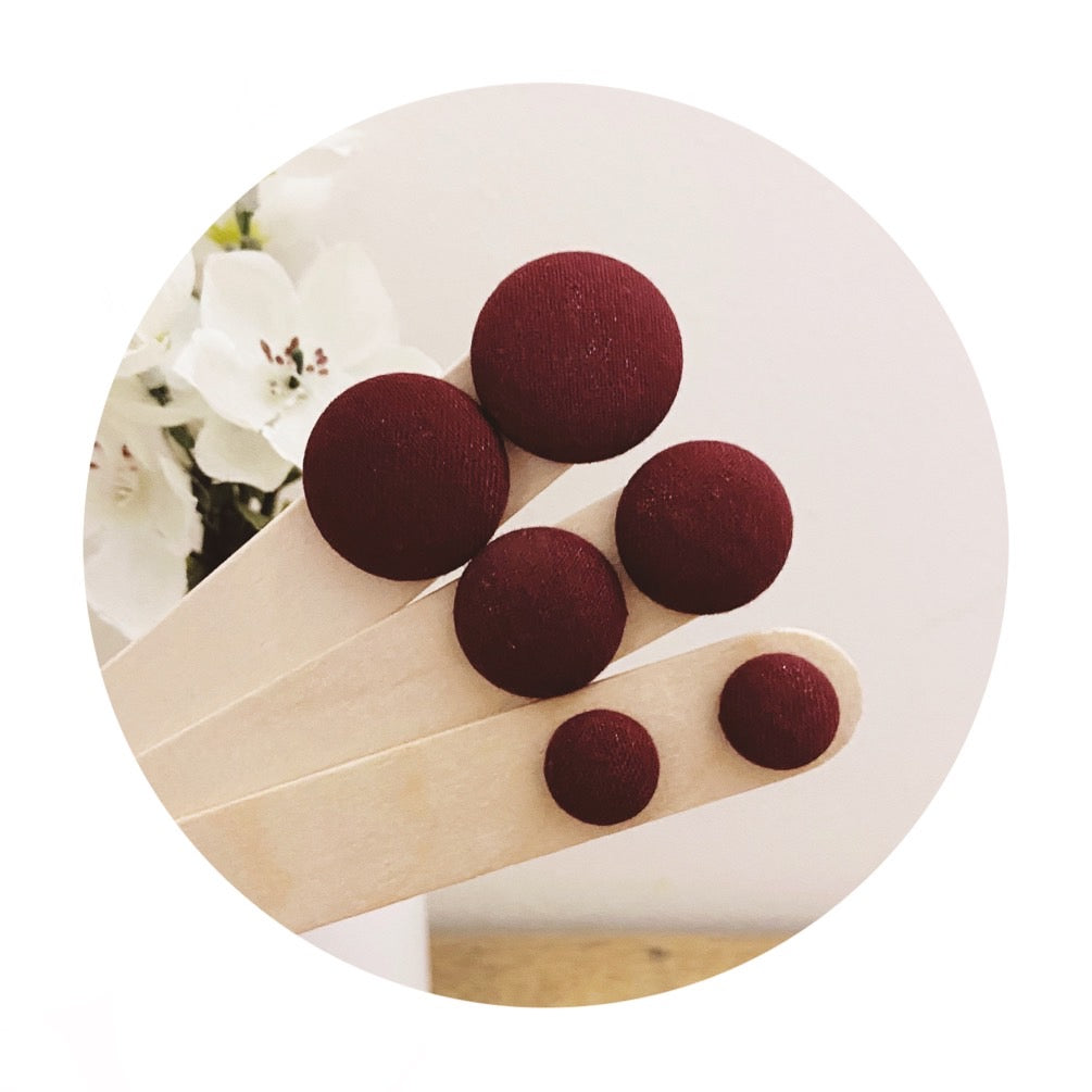 Maroon Fabric Studs • choose your size