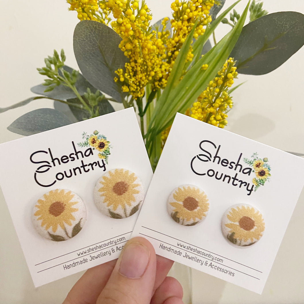 Golden Sunflower Studs • choose your size