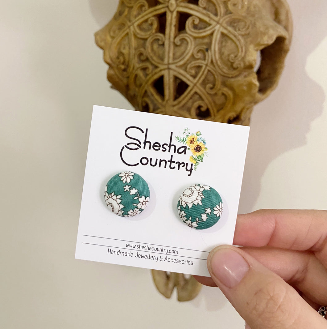 Basil Floral Studs - choose your size