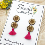 Sunflower Duo Dangles • choose your colour