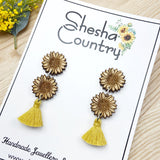 Sunflower Duo Dangles • choose your colour