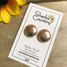 Rose Gold Leather Shine Earrings