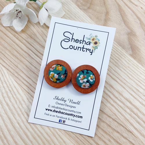 Lily Green Wood Earrings • Maxi