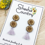 Sunflower Duo Dangles • choose your colour