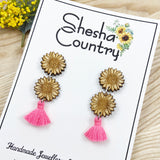 Sunflower Duo Dangles • choose your colour