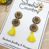 Sunflower Duo Dangles • choose your colour